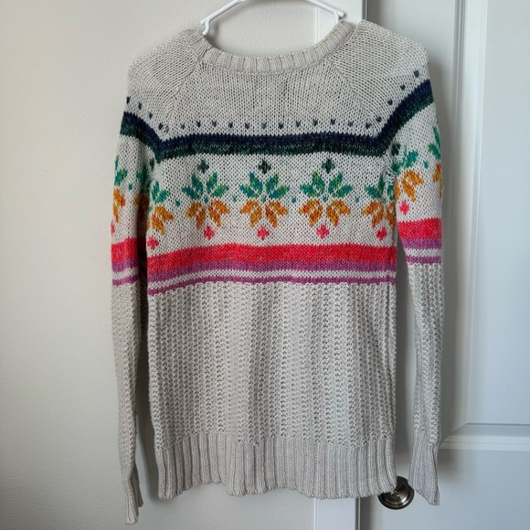 American Eagle Outfitters Jegging Sweater Fair Isle Size XS Cream Winter Fall - Picture 8 of 12